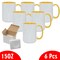 6 Pcs 15OZ El Grande Yellow Inside & Handle Sublimation Mugs With Foam Support Boxes